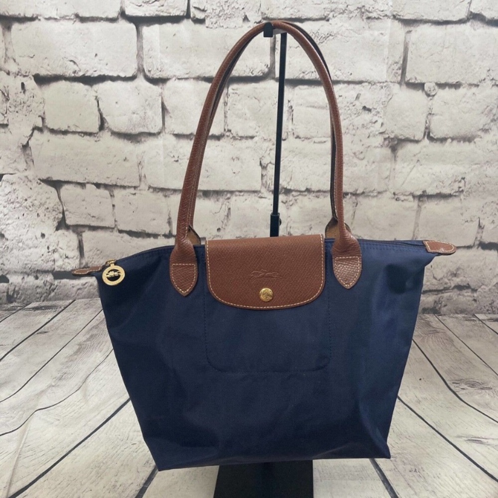 Longchamp Le Pliage Handbag Nylon Navy Blue Bag Womens Made In France